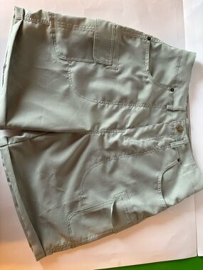 High-Waist Utility Shorts in Sage Green